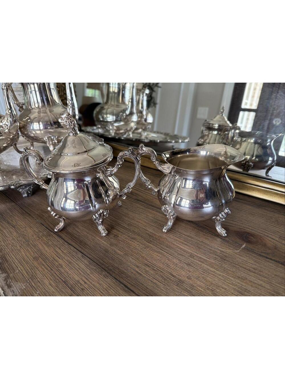 Towle Grand Duchess Style Silverplate 4-Pc. Tea Set with Ornate Sheridan Tray - Picture 3 of 9
